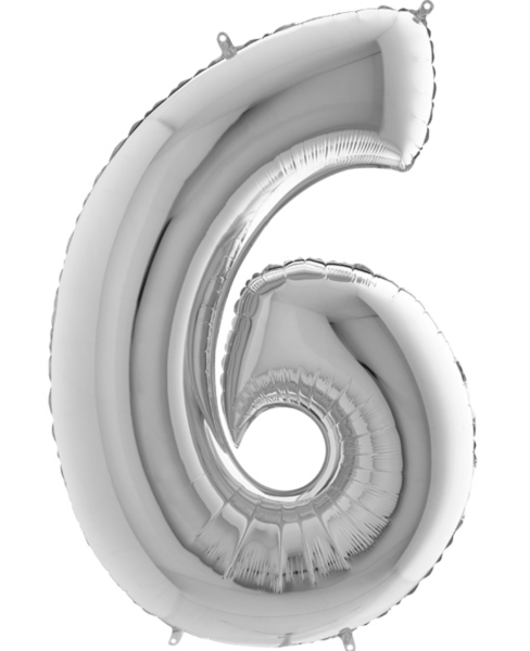 Silberne Zahl: 6 - 102cm